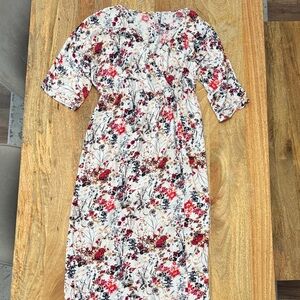 Kori Floral Dress - Red and Black